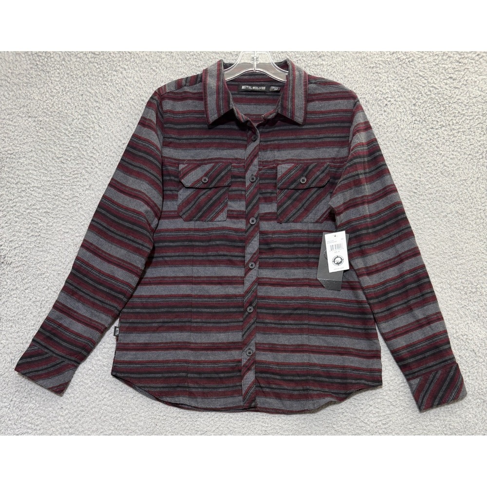 NEW Metal Mulisha Revenge Long Sleeve Flannel Shirt Womens Medium 100% Cotton